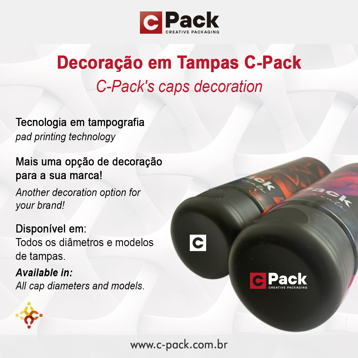 Decoração em tampas C-Pack